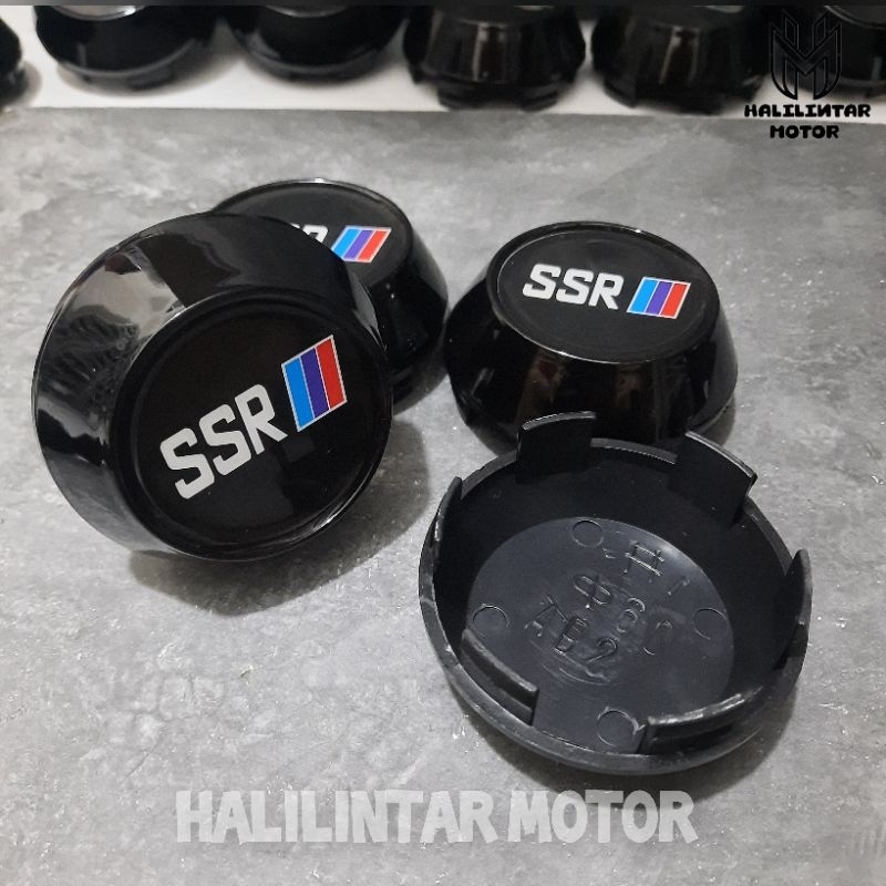 Jual Dop Roda tutup velg racing kerucut hitam SSR diameter 6,5cm harga ...
