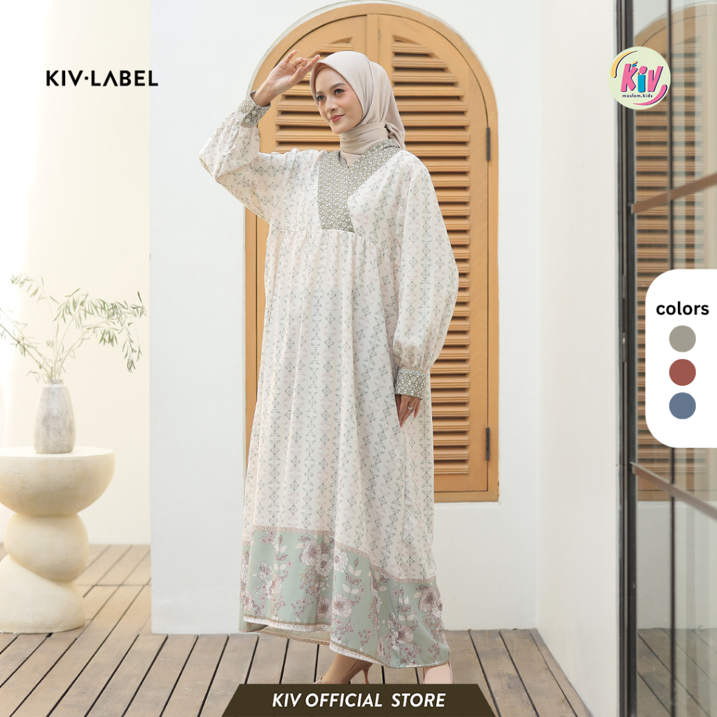 Jual KIV LABEL Gamis Silk Motif Signature Arundari GMPKL 1423 | Shopee ...