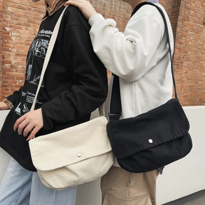 Jual Sling Bag Tas Selempang Canvas Classic Unisex Wanita Pria