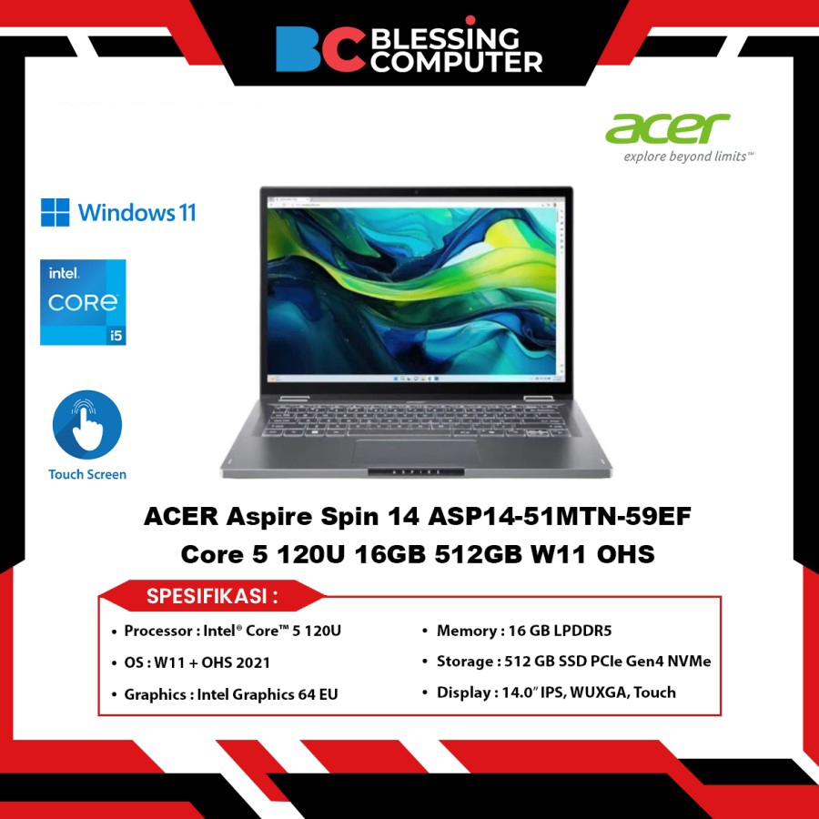 Jual Acer Aspire Spin Asp Mtn Ef Core U Gb Gb W Ohs Shopee Indonesia