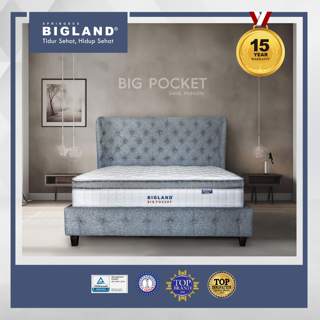 Jual Bigland Springbed Big Pocket Plustop - Kasur/Set - FREE BANTAL ...