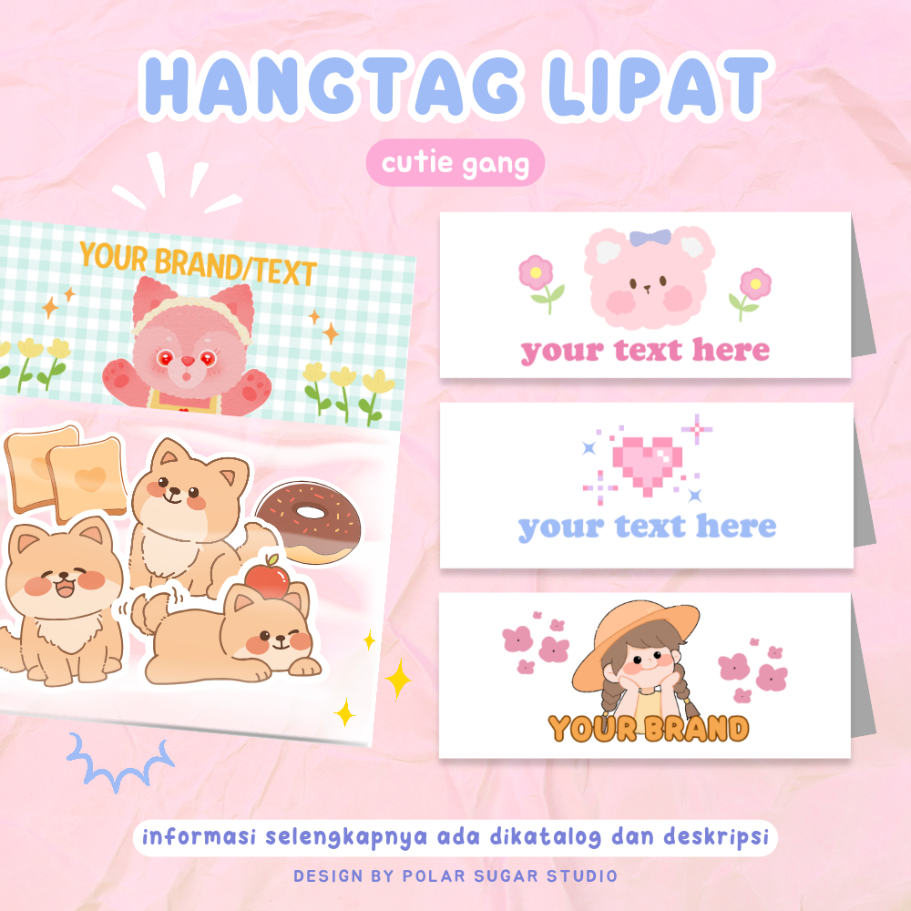 Jual [CUTE GANG] Hangtag Lipat • Topper Label Sticker Aksesoris [WAJIB ...