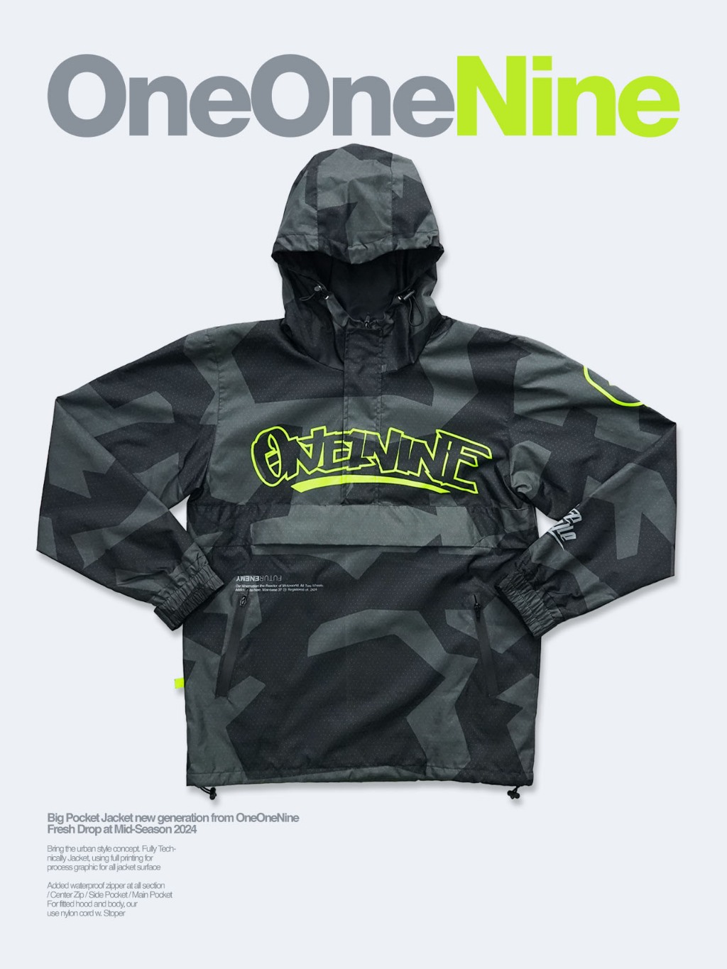 Jual Oneonenine Ksr Jaket Big Pocket Futurenemy Black Fluo - Jaket ...