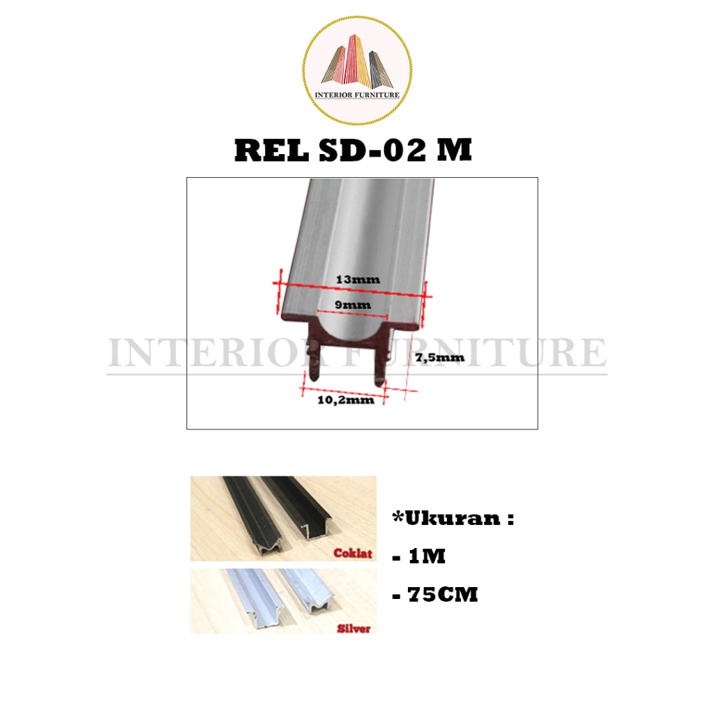 Jual Roda Lemari Sliding SD 3141 + Rel Lemari Sliding SD 02 U & M (Isi ...