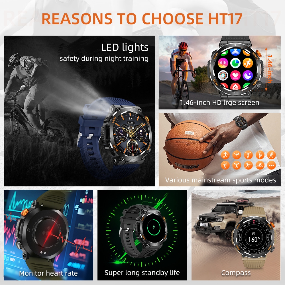 Jual SIMBOJOY HT17 Smart Watch Jam Running Pria Pace Compass 1.4 inch ...