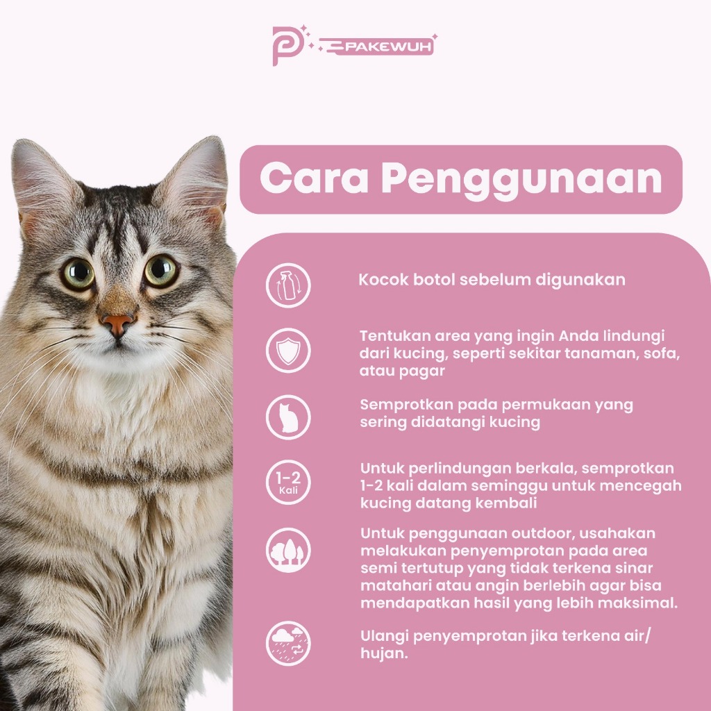 Jual PAKEWUH - PusAway Spray Pengusir Kucing Cleaning Pembersih Ruangan ...