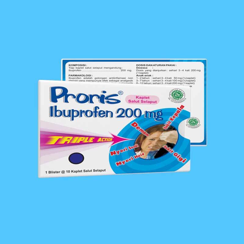 Jual Proris Ibuprofen 200 Mg Triple Action 1 Blister @ 10 Kaplet ...