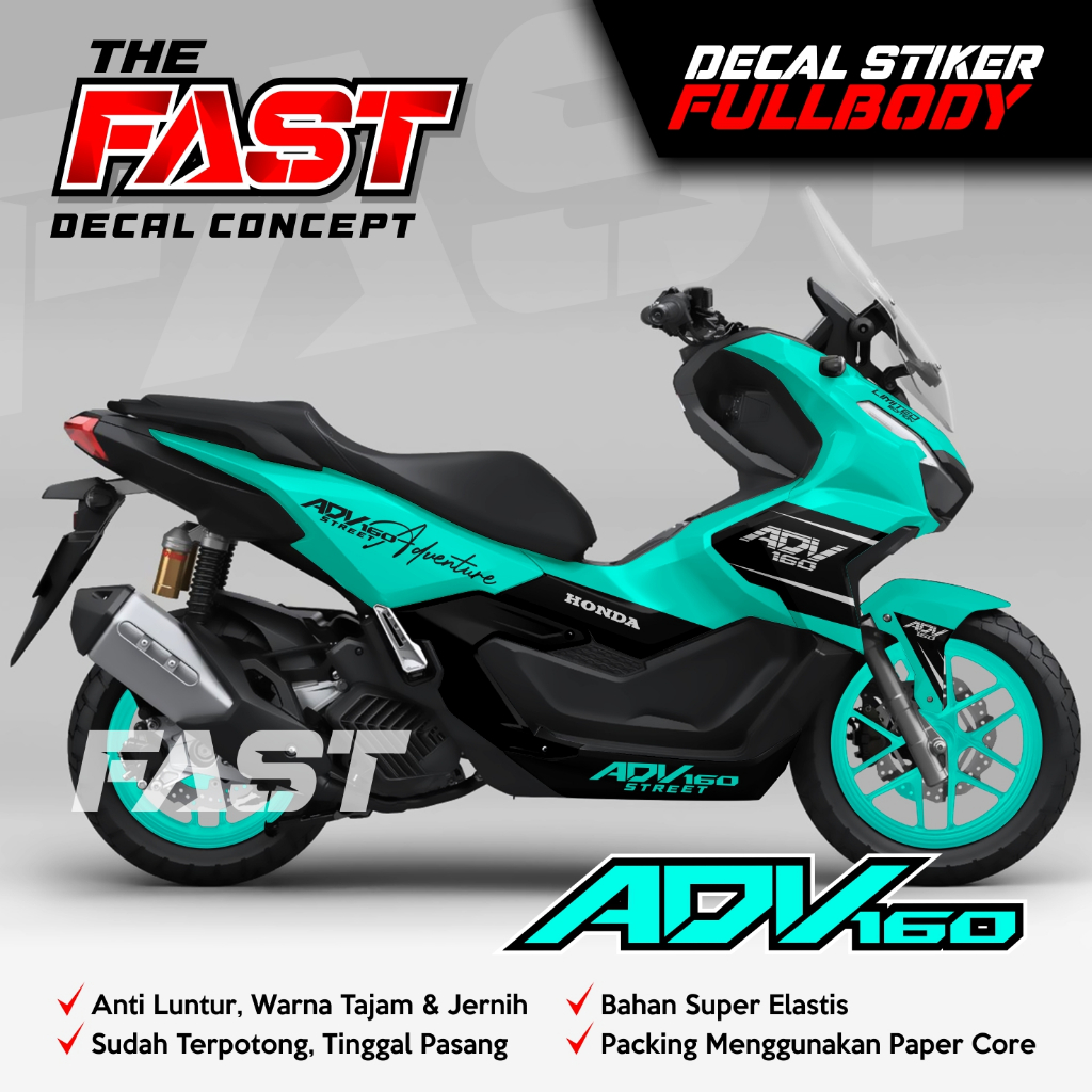Jual stiker decal striping motor honda adv 160 terbaru fullbody polos ...