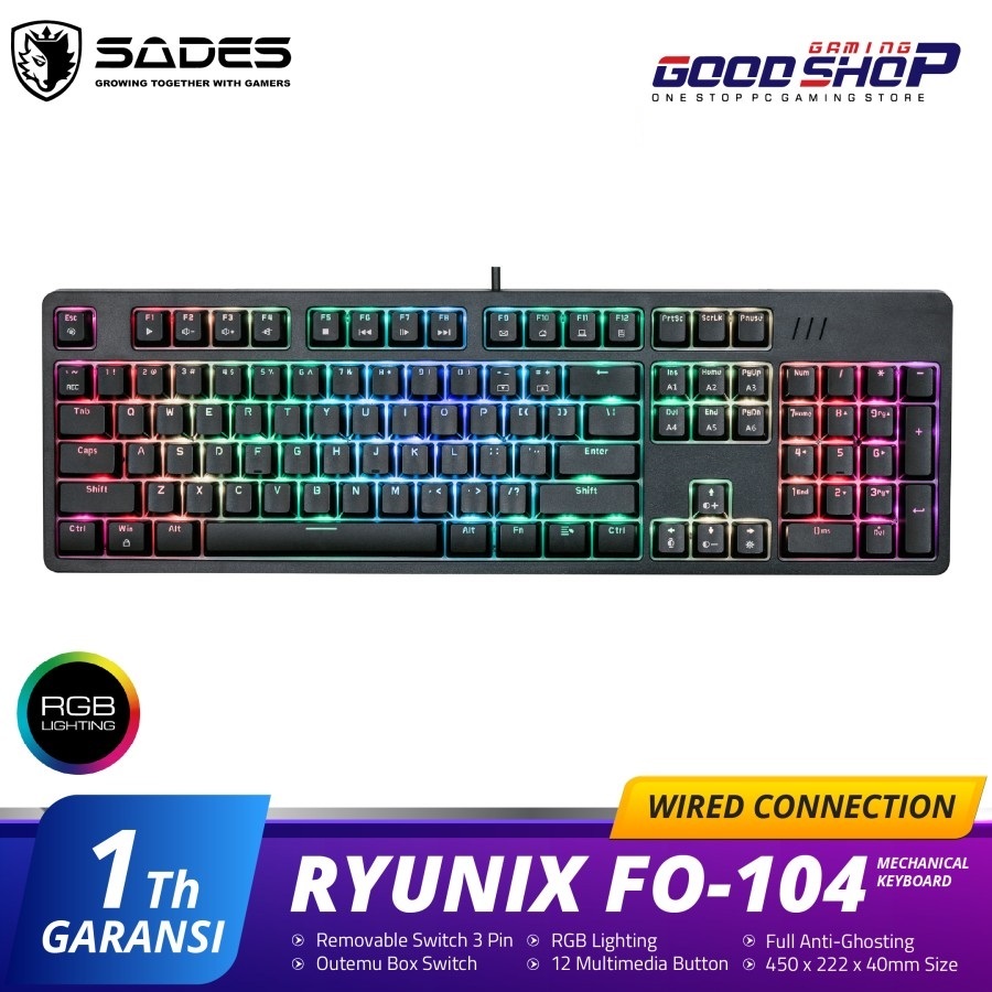 Jual Sades Ryunix FO-104 | FO104 | FO 104 Keyboard Gaming Mechanical ...