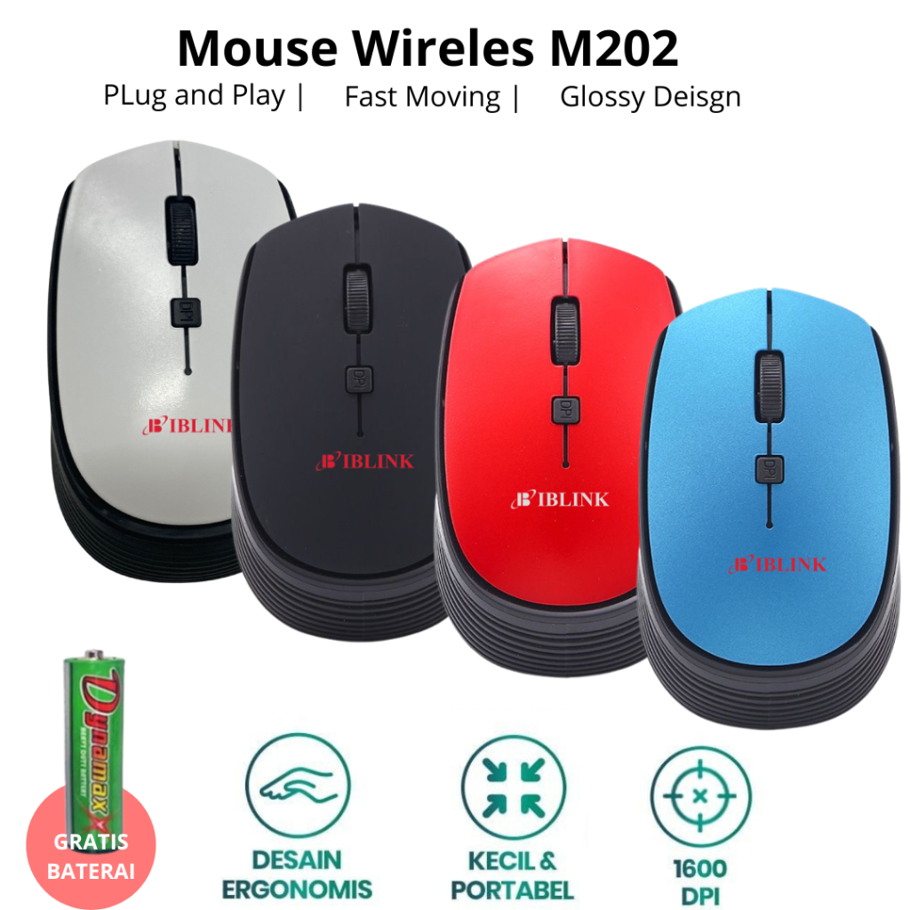 Jual M202 Wireless Optical Mouse 1600 DPI / Mouse Wireless Mouse ...