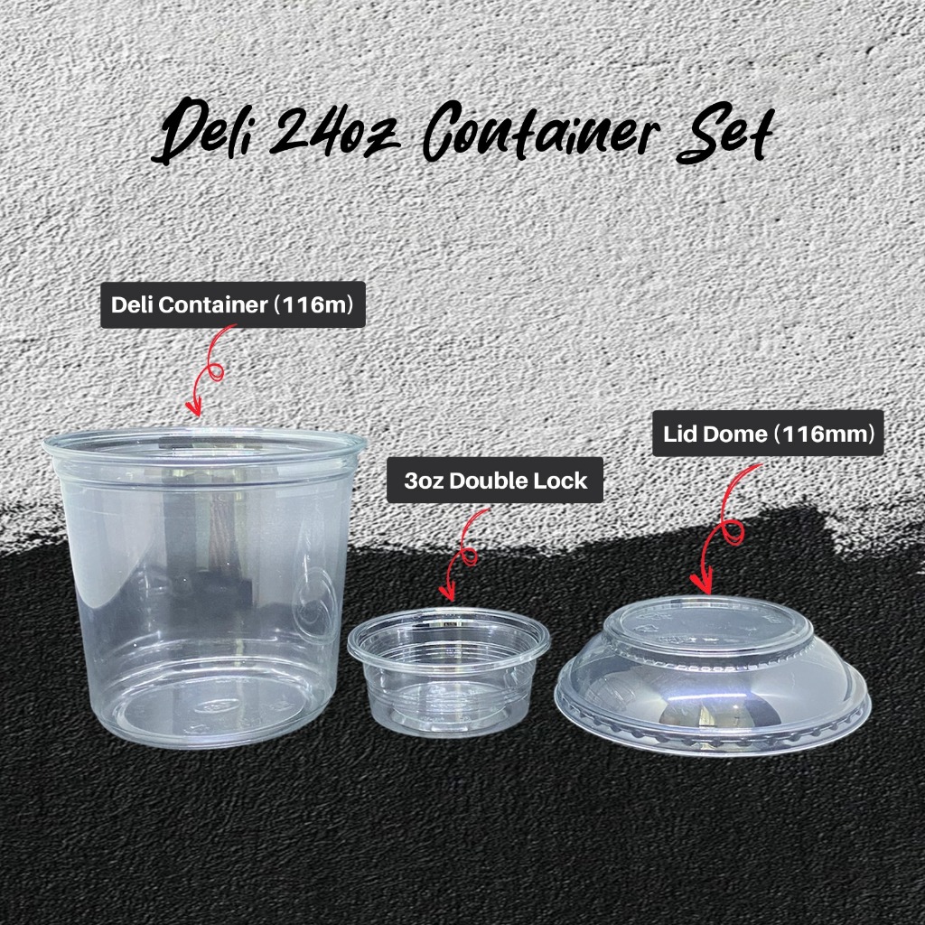Jual CUP DELI 24 OZ / LID DOME / INNER CUP 3 OZ | Shopee Indonesia