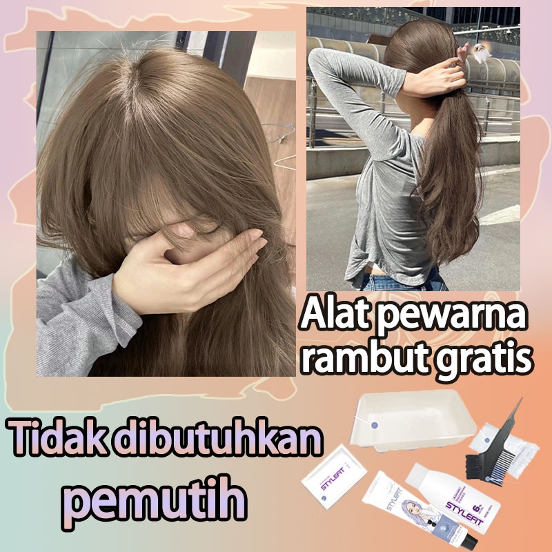 Jual [Beli 100ml gratis 100ml] STYLE FIT cat rambut ash brown*200ml ...