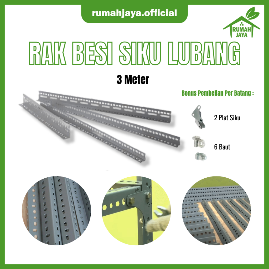 Jual RJO - [Isi 10 Pcs] Besi Siku / Rak Siku / Siku Lubang besi / siku ...