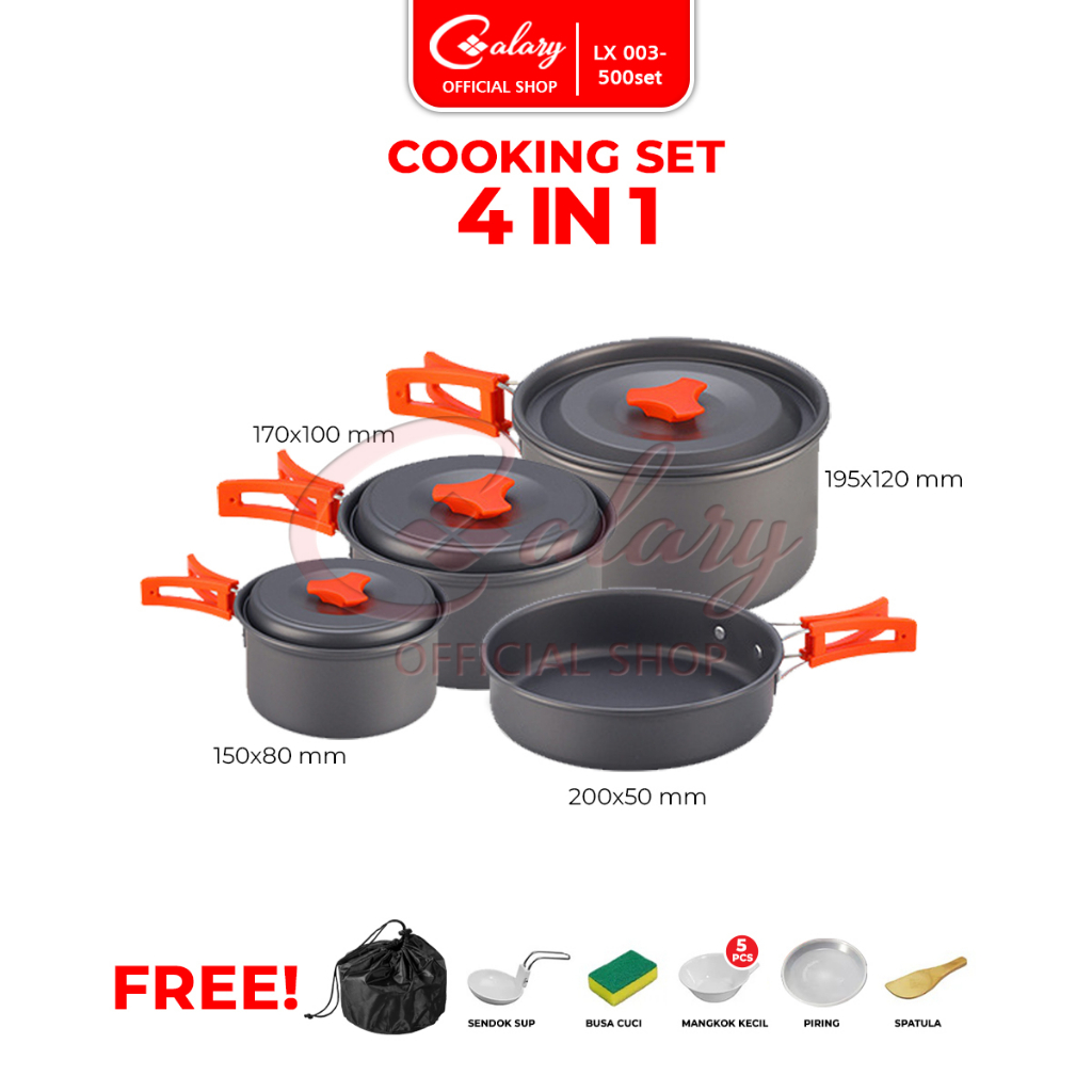 Jual CALARY Nesting Panci Kemah 4in1 Alat Masak ORIGINAL Cooking Set ...