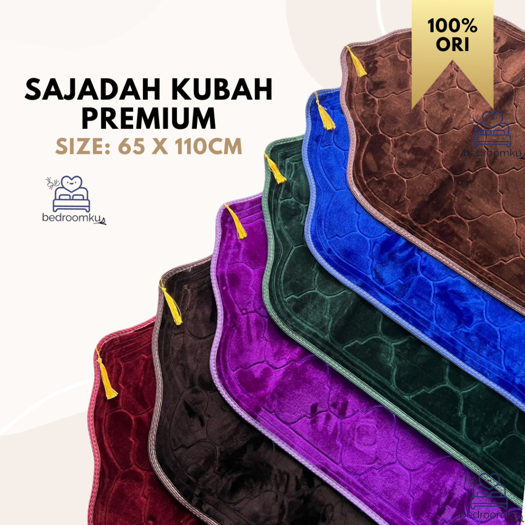 Sajadah Kubah Turkey Polos Rumbai Emboss Premium Lembut Anti Slip