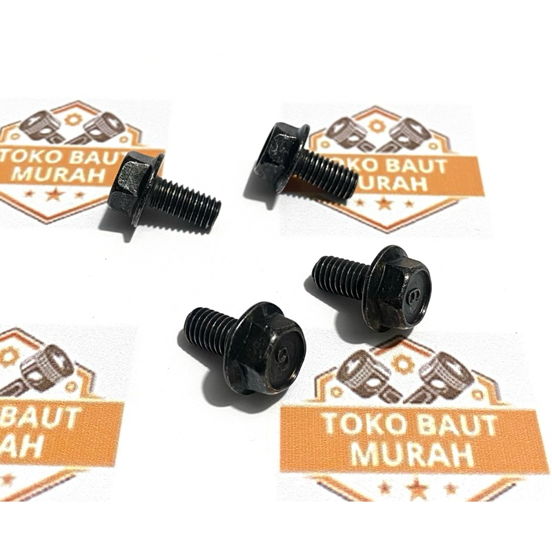 Jual Flange Bolt M X Kunci Baut Flange Baud Topi Hitam Original Shopee Indonesia