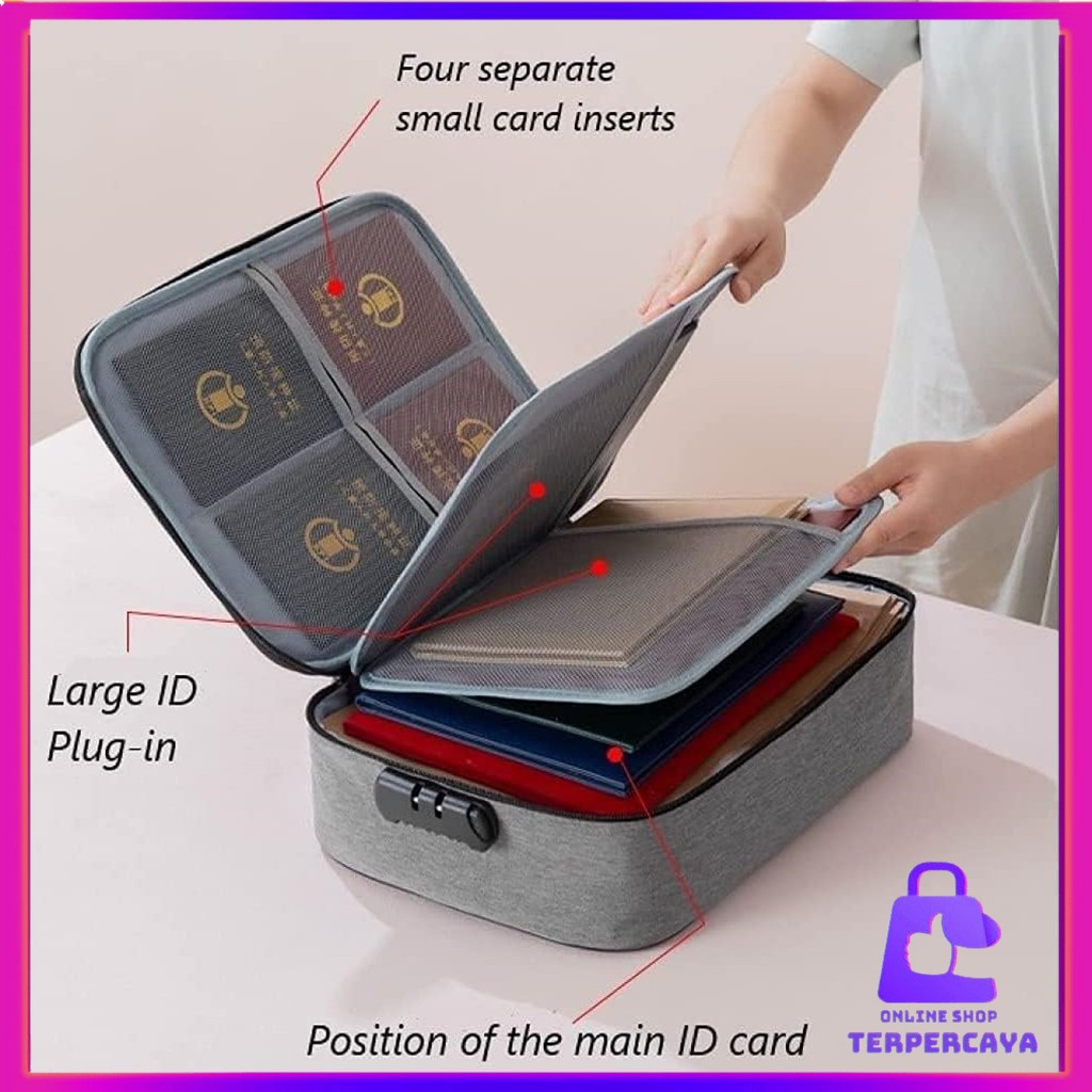 Jual OST Tas Penyimpanan Dokumen 3 Layer Storage Bag Sertifikat File ...