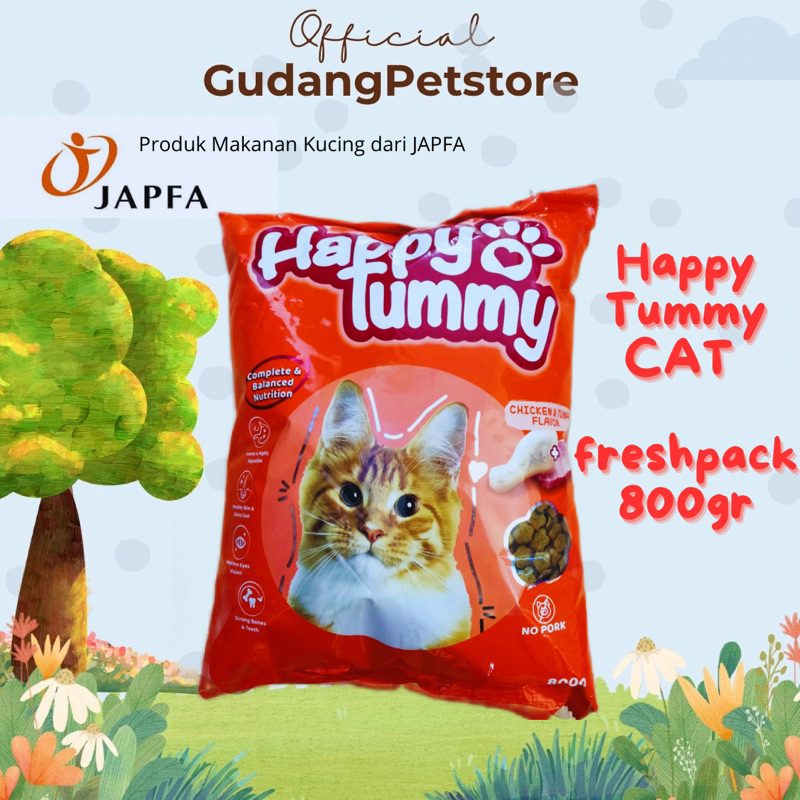 Jual Makanan Kucing HAPPY TUMMY CAT 800GR produk dari JAPFA | Shopee ...