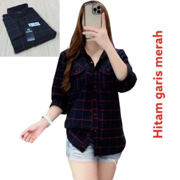 Kemeja Flanel Pria Dan Wanita Lengan Panjang Motif Kotak Kualitas Premium