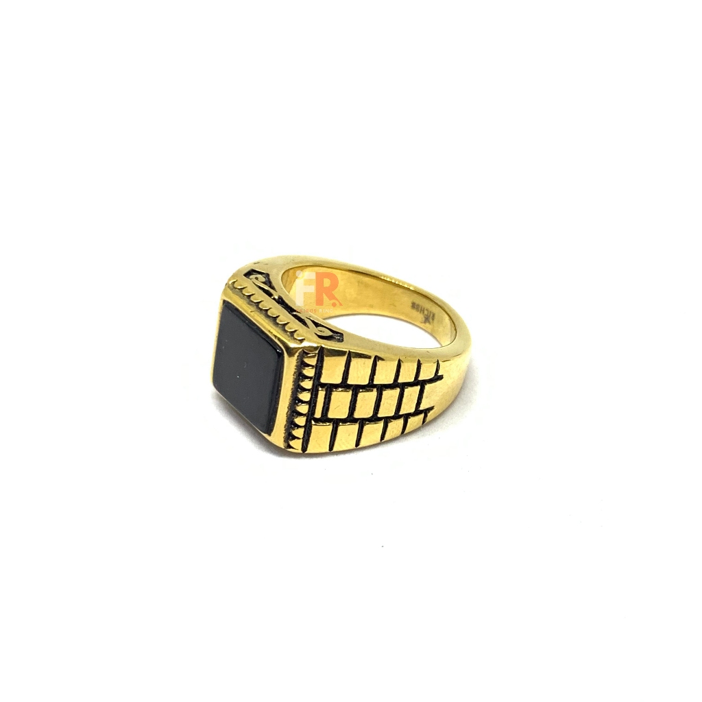 Jual FAIRUZ RING Cincin Kotak Gold Dan Silver Pria Premium Terlaris ...