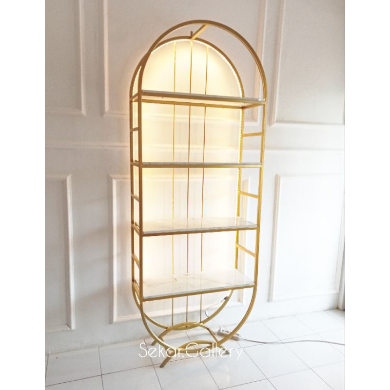 Jual Rak Display - rak oval besi dengan lampu - rak pajangan | Shopee ...