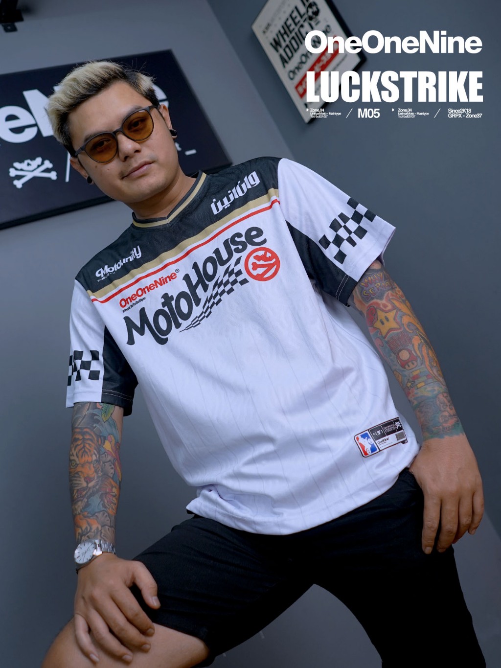 Jual Oneonenine Ksr Jersey Luckstrike White Black - Jersey Oversize ...
