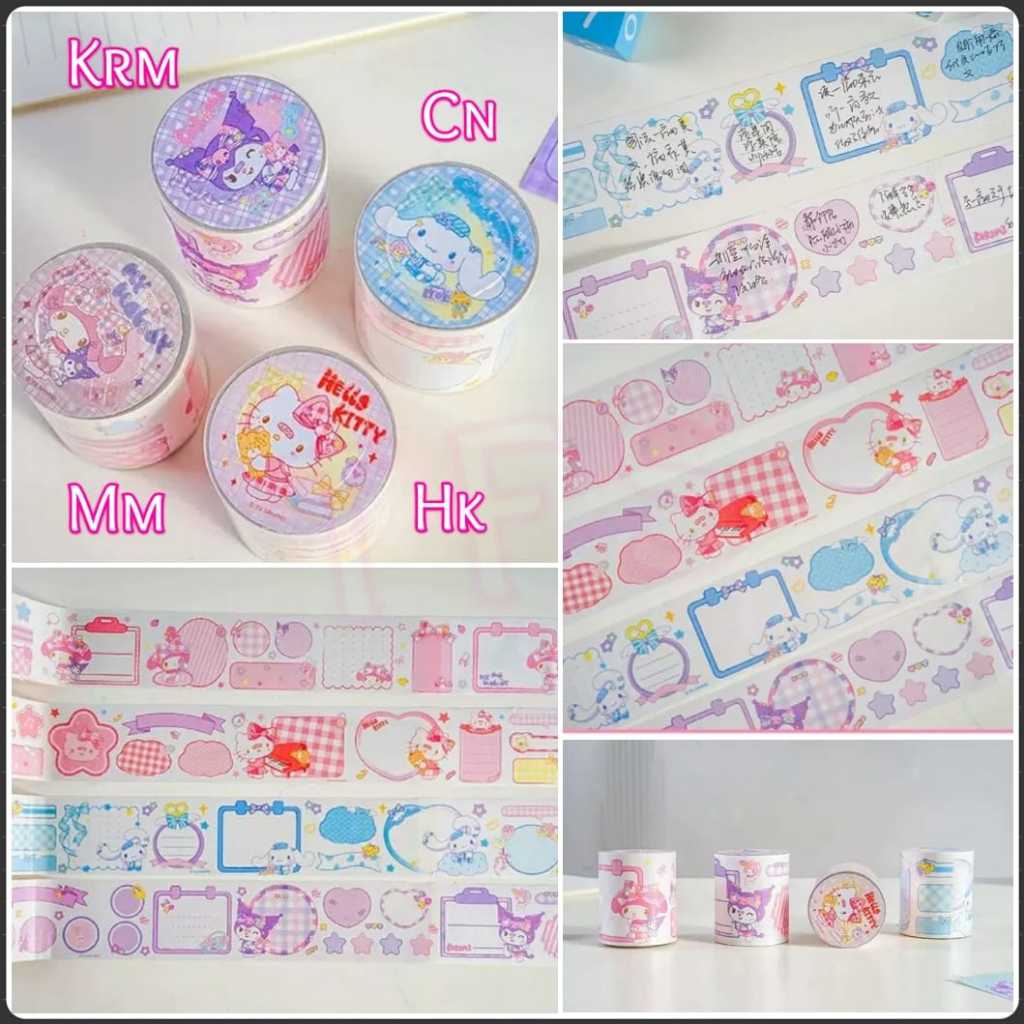 Jual Sticker memo roll sanrio ORI Kuromi Melody Cinnamoroll Hello Kitty ...