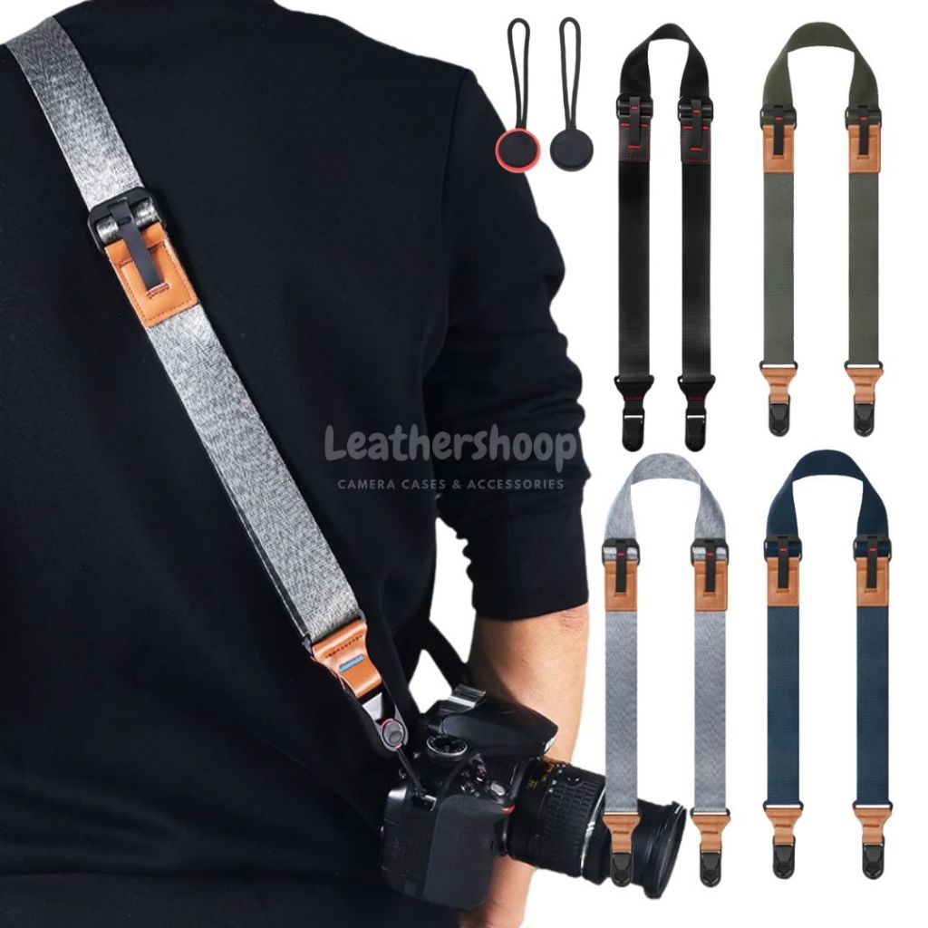 Black Ular Handmade Paracord Camera Strap With Quick Release (For Shoulder & Neck