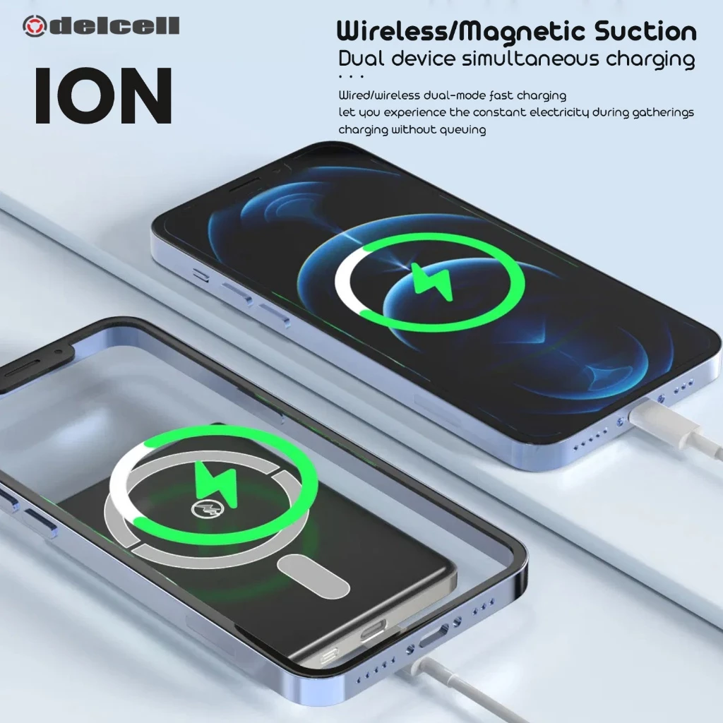 Delcell Ion Wireless Power Bank Magnetic Magsafe 15W 10500mAh Fast Charging Type C PD