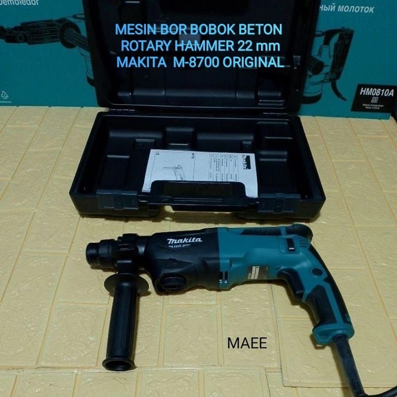 Jual MESIN BOR BOBOK BETON ROTARY HAMMER 22 MM MAKITA M8700 ORIGINAL ...