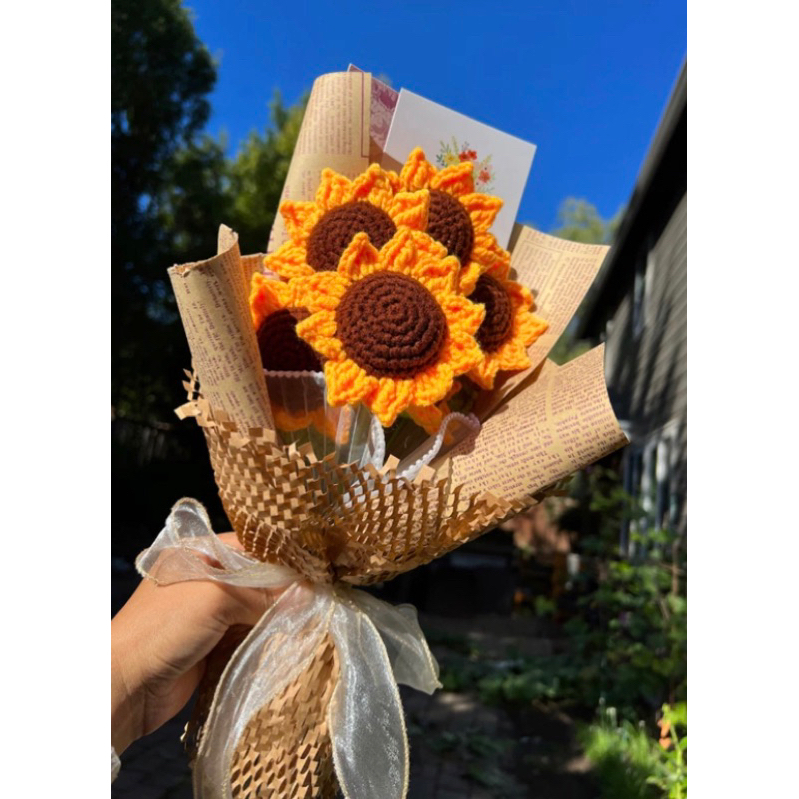 Jual (READY STOCK) SUNFLOWER SEASON - Buket Bunga Handmade Rajut Tulip ...