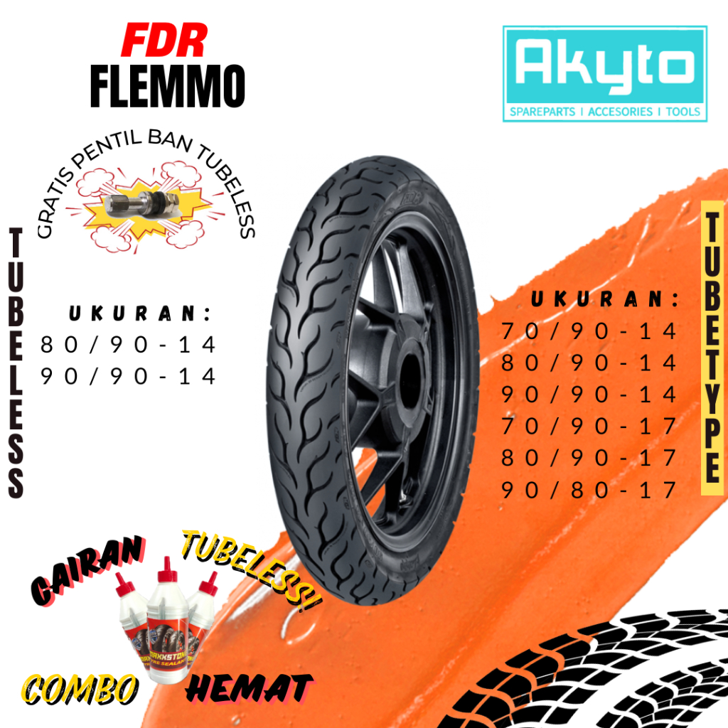 Jual BAN FDR FLEMMO RING 17 RING 14 / BAN TUBETYPE (TB) / TUBELESS (TL ...