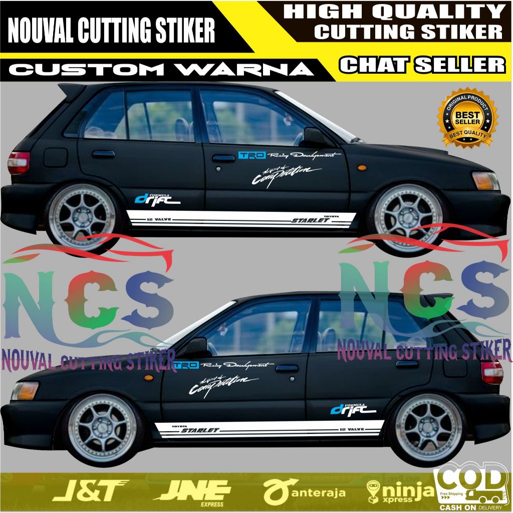 Jual Stiker Mobil Starlet Cutting Stiker List Body Mobil Starlet ...
