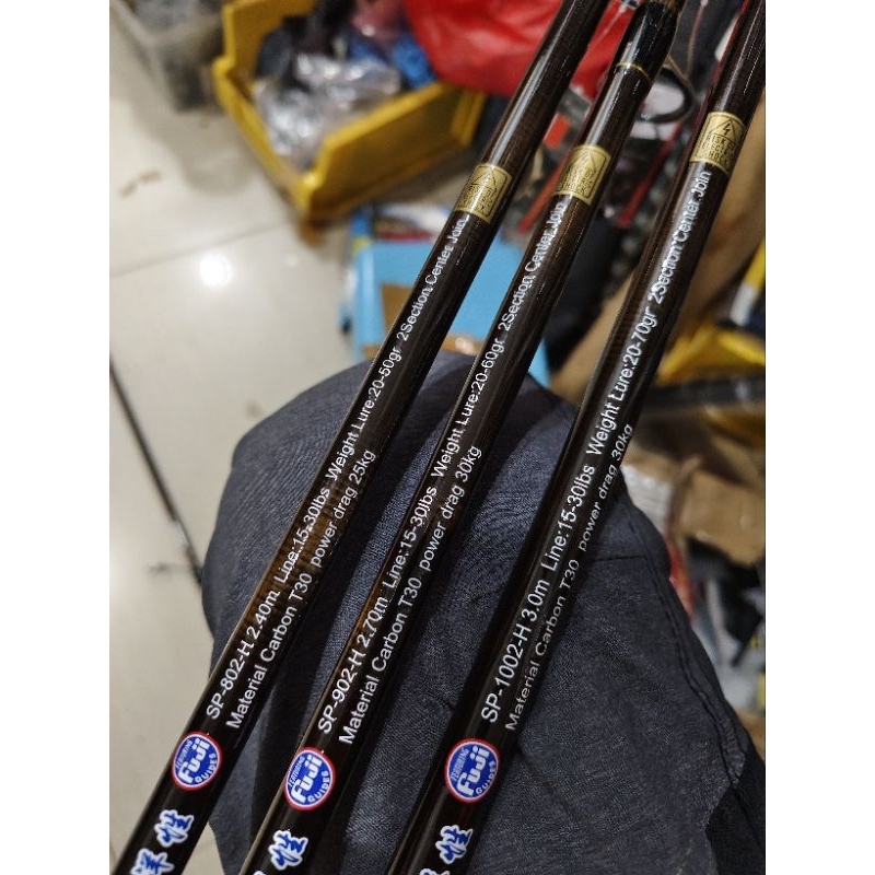 Jual joran pancing carbon getsu kaiyo pro angler fuji ring 240 270 300 ...