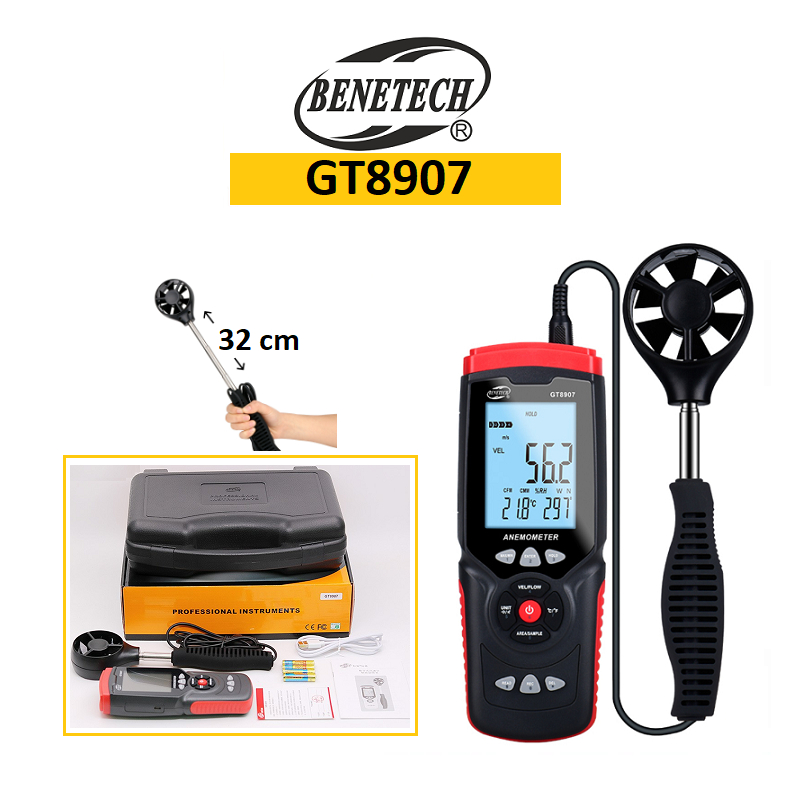 Jual Benetech GT8907 Anemometer Data Logger Wind Speed Meter Tester ...