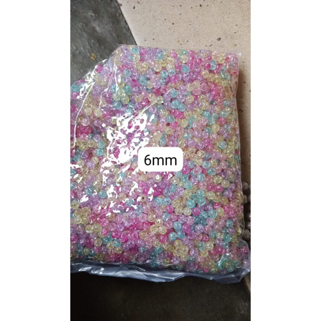 Jual manik BULAT PECAH 6mm mix dan putih bening per pon | Shopee Indonesia