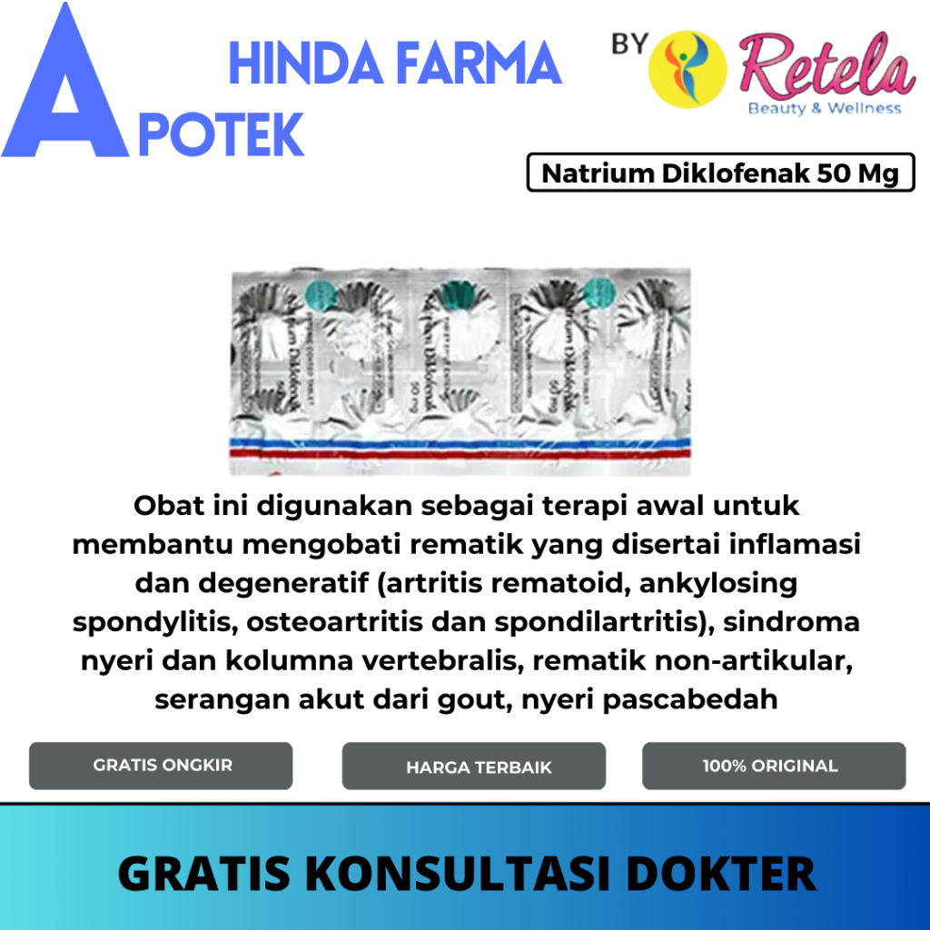 Jual Natrium Diklofenak 50 mg 10 Tablet | Shopee Indonesia