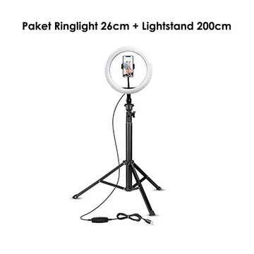 ✅ GARANSI✅ HOLO Ring Light 33cm Dan 26cm Light Stand Tripod 2M Selfie Vlogger Livestreamer SATU