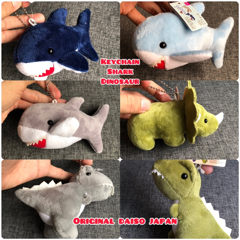 Jual keychain shark and dinosaurus original daiso Japan | Shopee Indonesia