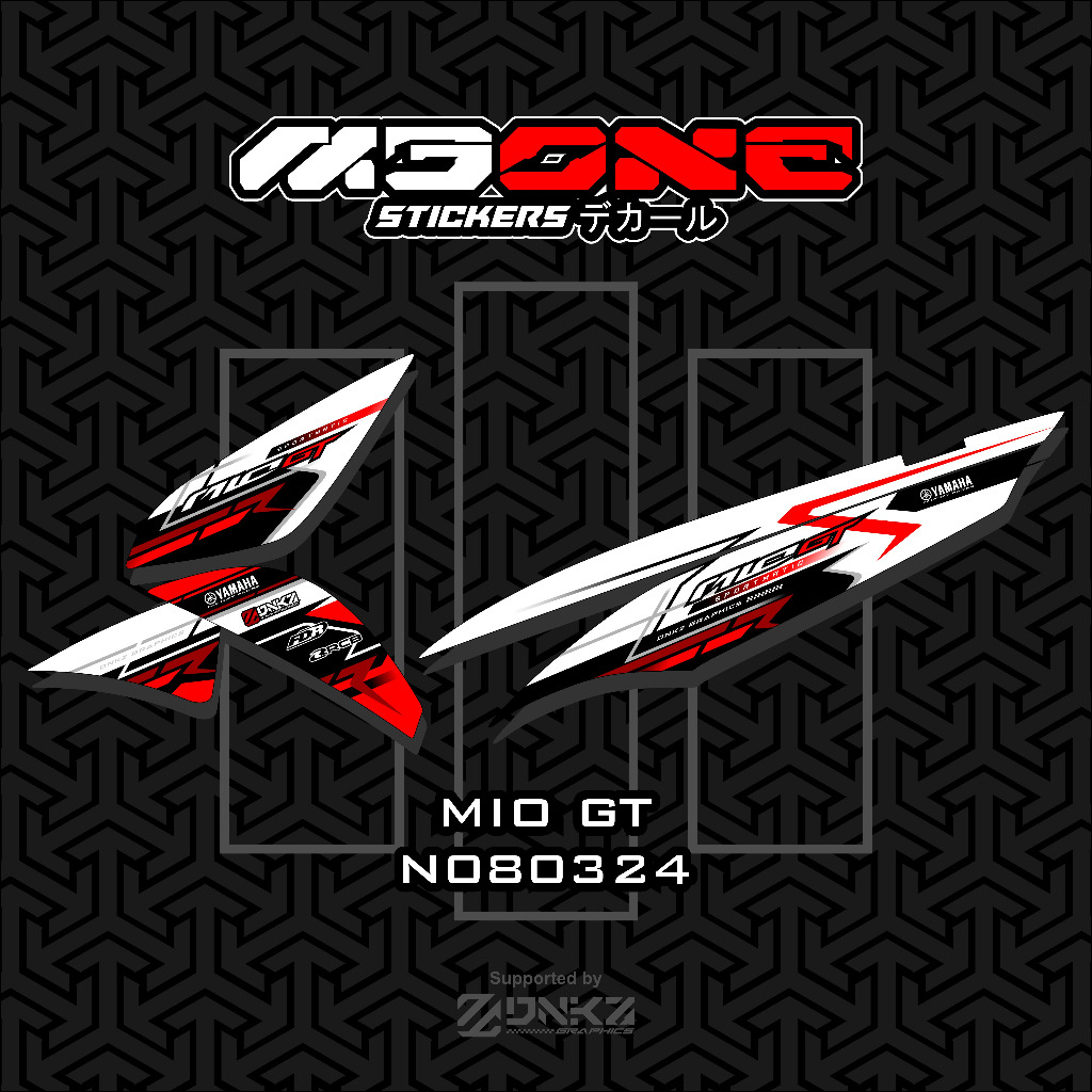 Jual Stiker Mio GT Decal Striping Mio GT Premium Racing N080324 White ...