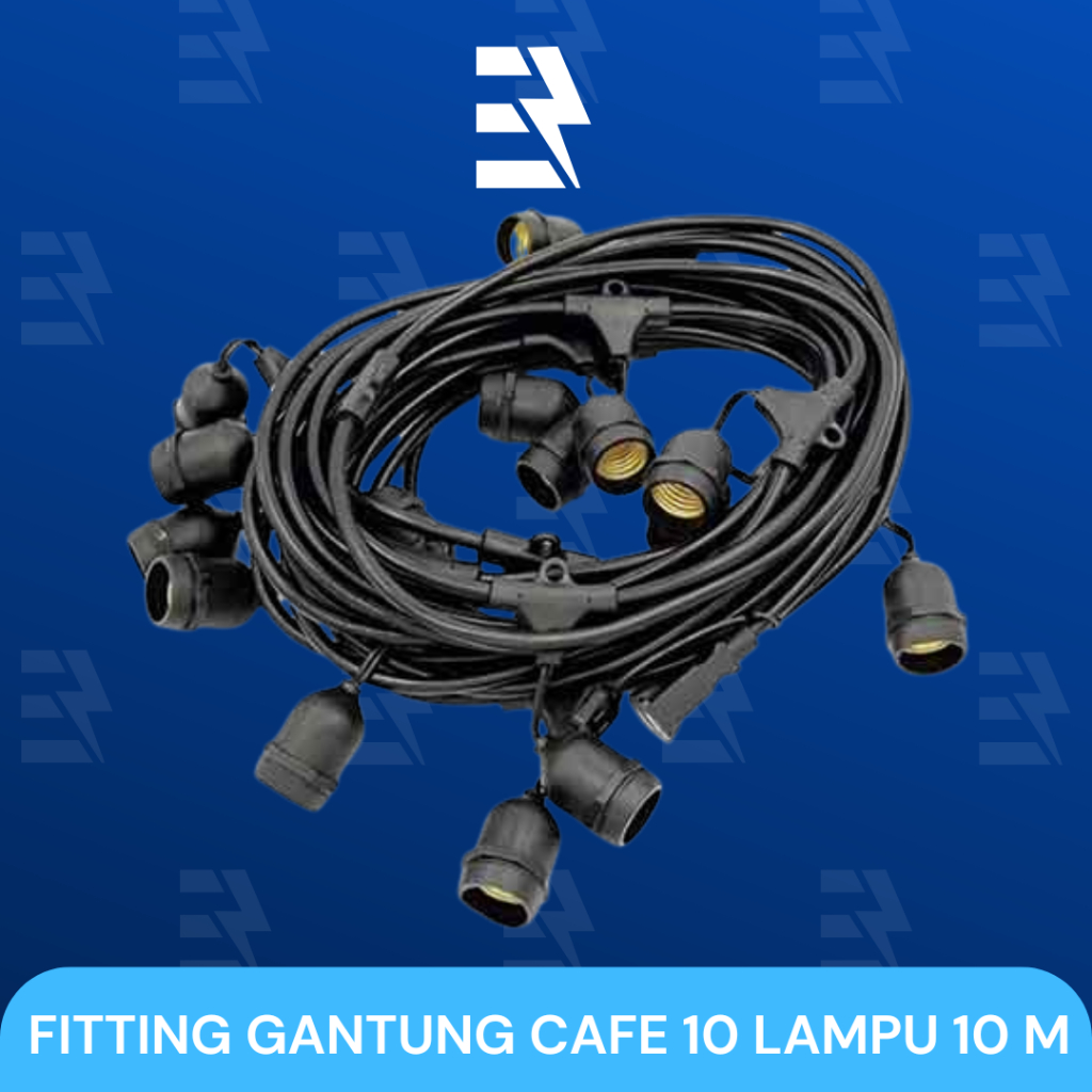 Jual KABEL FITTING CAFE GANTUNG 10 METER 10 FITTING DEKORASI FITIING ...