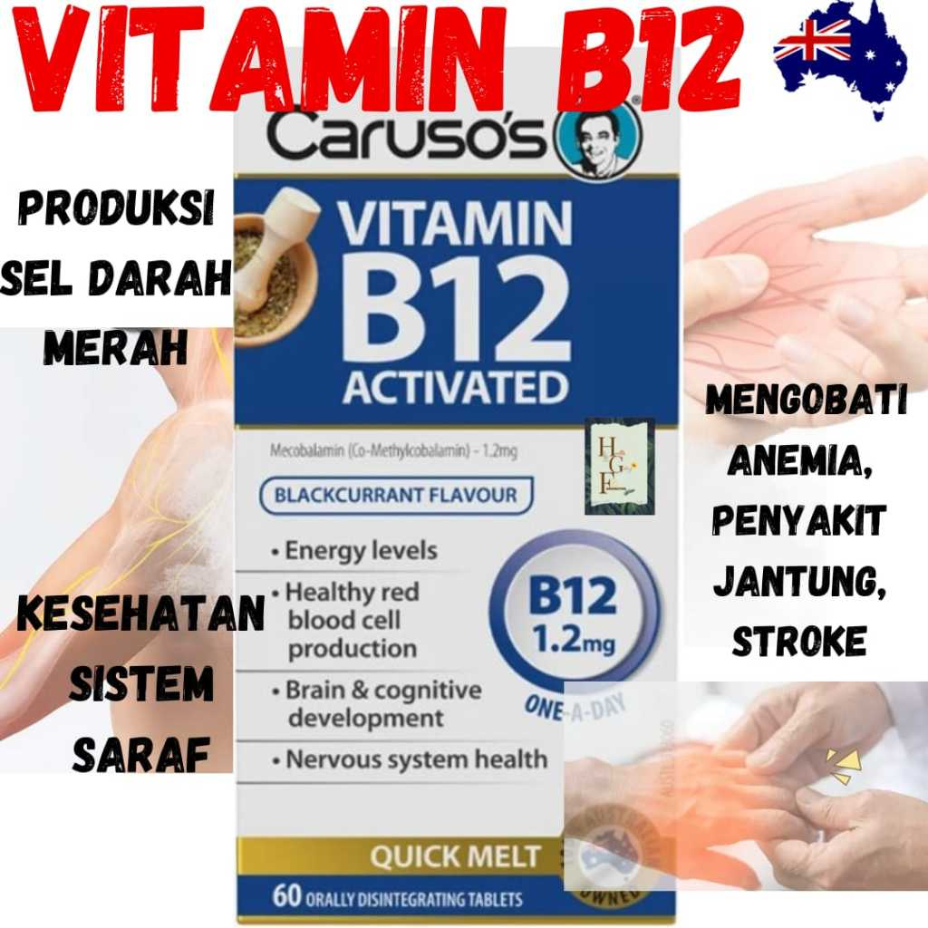 Carusos Activated B12 6000 60 Tablets