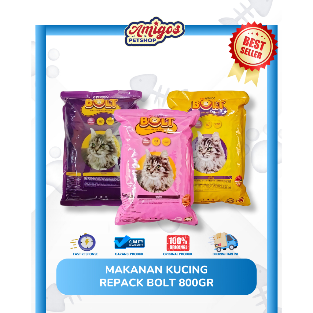 Jual Makanan Kucing Repack Bolt Bold Gram Bolt Ikan Gram