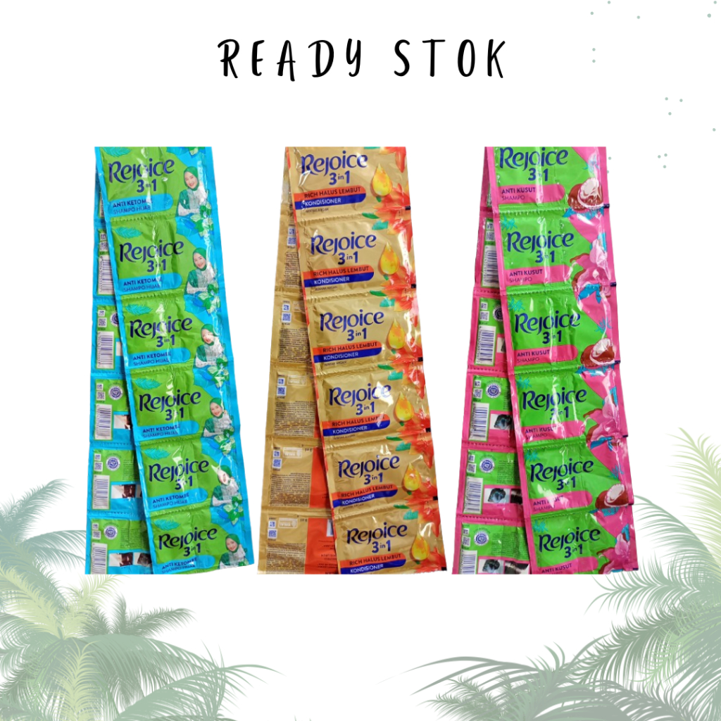 Jual Shampoo Sachet/ Kondisioner/ Sampo Rejoice 12X10gr (RENCENG ...