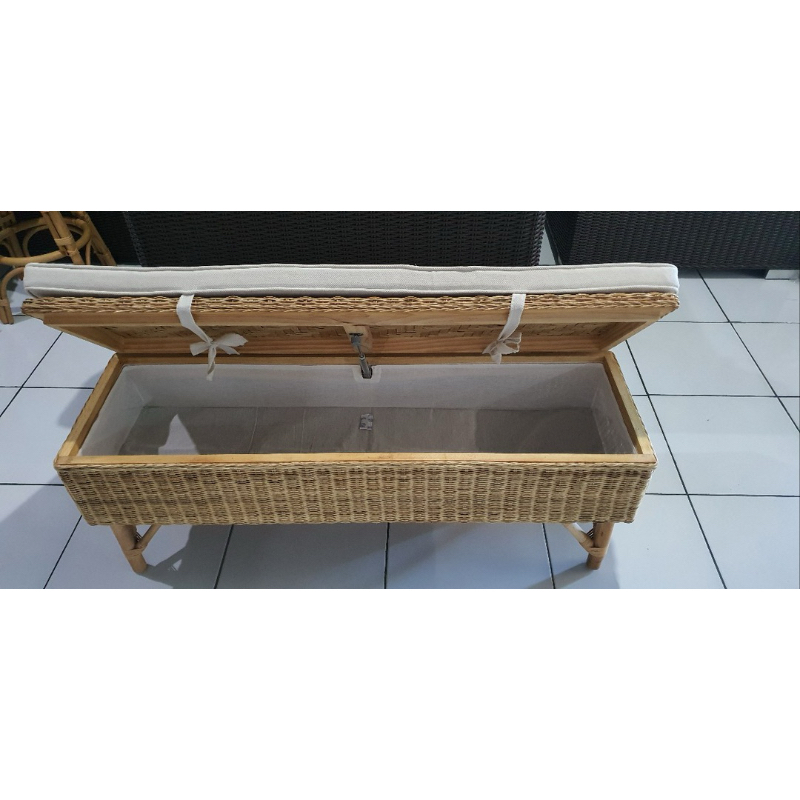 Jual Rotan Bench/Storage Box SerbaGuna/120x37x50cm sampe dengan cushion ...