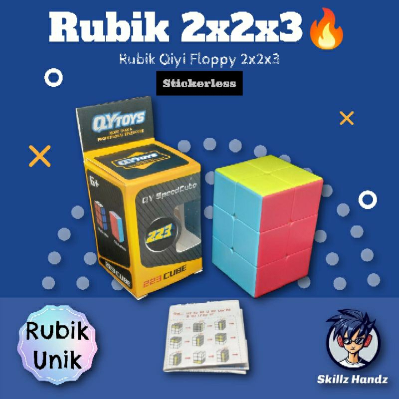 Jual Rubik Qiyi Floppy 2x2x3 (Blackbase, Stickerless) Rubik Unik ...