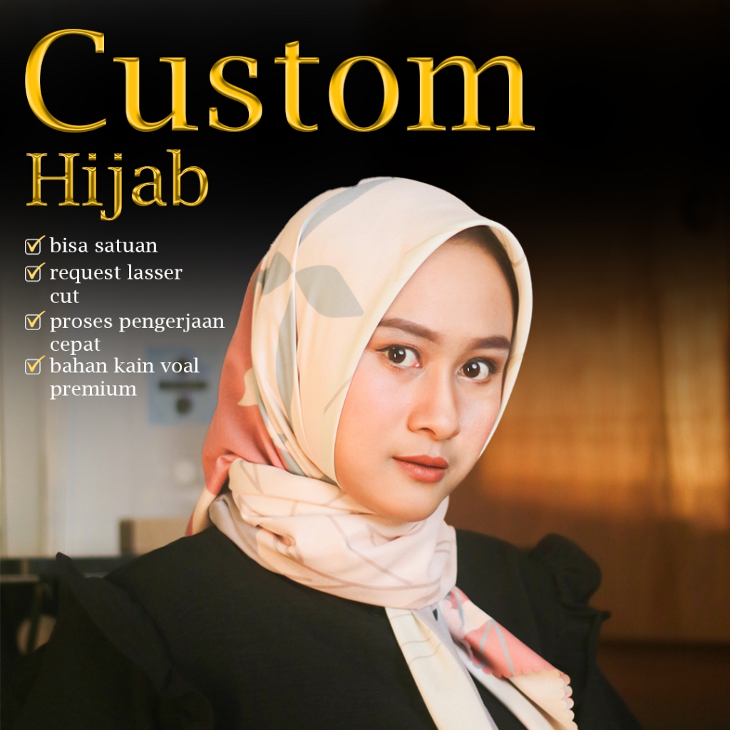 Jual Custom hijab satuan - full print | Shopee Indonesia