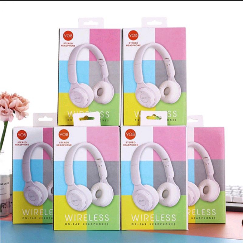 Jual HEADSET BLUETOOTH WIRELESS MACARON Y08 STEREO EXTRA BASS - Shopee Indonesia