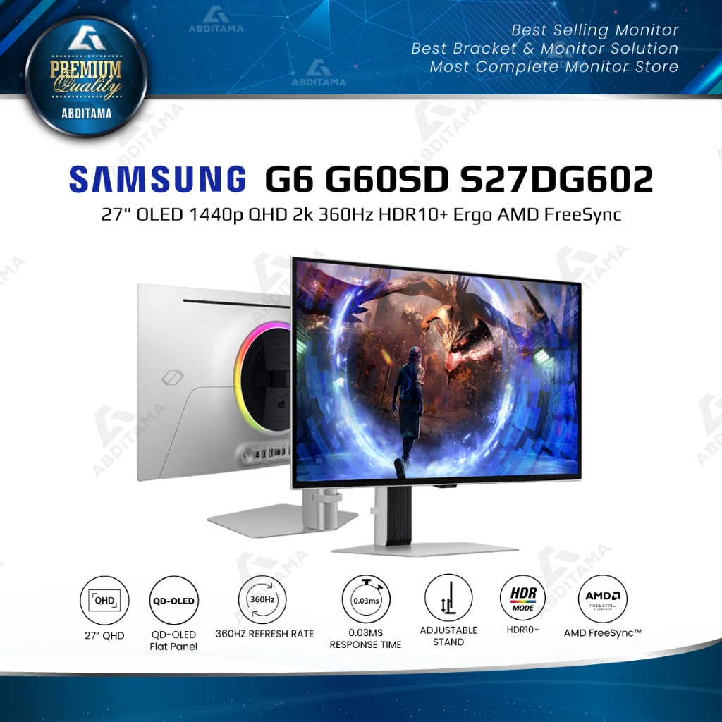 Jual SAMSUNG Odyssey OLED G6 S27DG602 27" QHD 1440p 360Hz 0.03ms HDMI2 ...