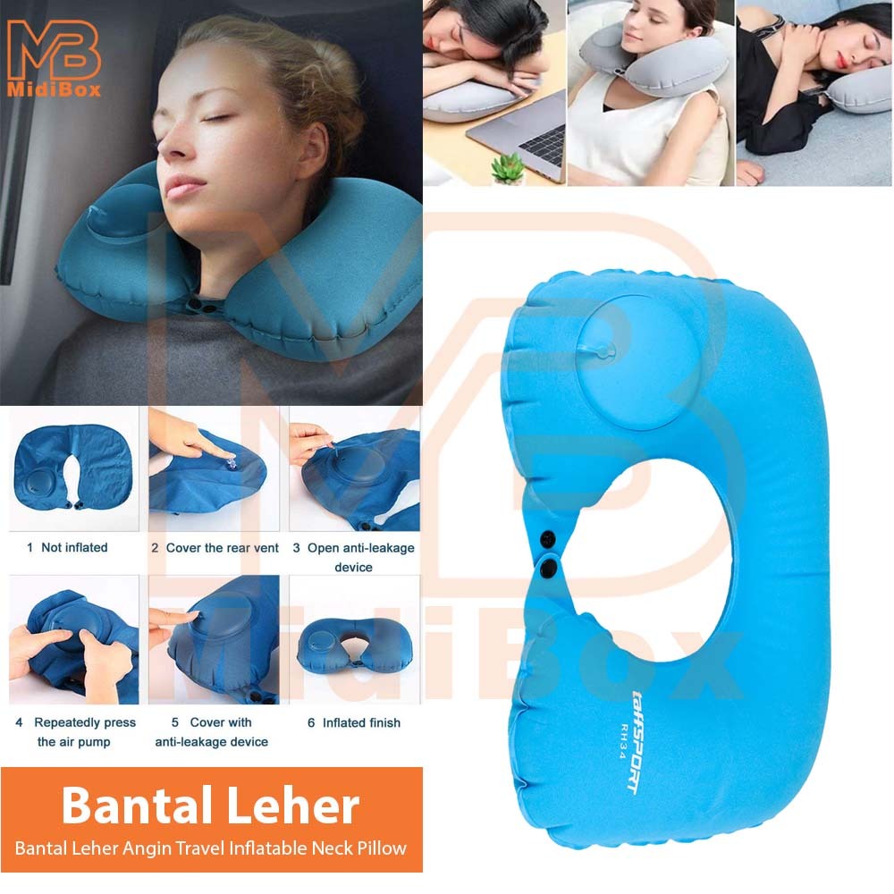 Bantal Leher Angin Travel Inflatable Neck Pillow U-Shaped, Dengan Pilihan 